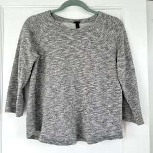 J.Crew‎ Gray Pullover Top 3/4 Sleeve Raglan Everyday Casual Comfy Size S